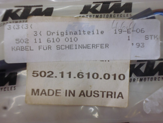 Kabel Scheinwerfer cord headlight passt an Ktm Exc 300 583.11.476.000