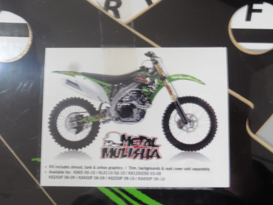Dekorsatz Metal Mulisha Aufkleber Sticker passt an Kawasaki Kxf 250 06-08 sw-gr